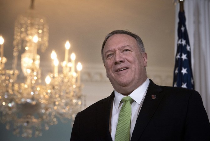 US Secretary Mike Pompeo said the US supported the Lebanese people in their fight against government corruption and terrorist threats. (AP)