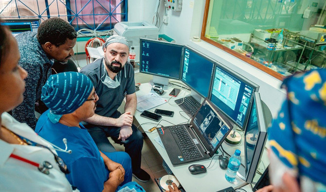 A medical team of KSRelief on Saturday performed 13, including five open-heart, surgeries on children suffering from congenital heart diseases in Tanzania. (SPA)