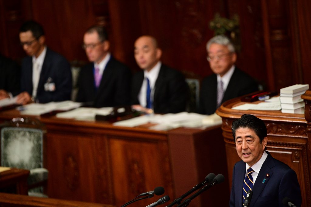 Prime Minister Shinzo Abe's administration on Monday submitted a record 102.7-trillion-yen budget bill for 2020. (AFP)