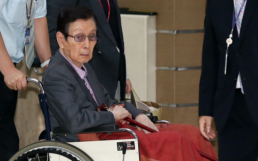 Lotte group founder Takeo Shigemitsu in Seoul, July. 28, 2015. (AFP)