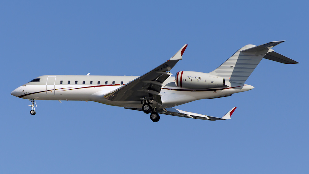 TC-TSR, a private jet which was used during the escape of ousted Nissan chairman Carlos Ghosn from Japan to Lebanon through Turkey is pictured in an unknown location, July 5, 2019. (Reuters)