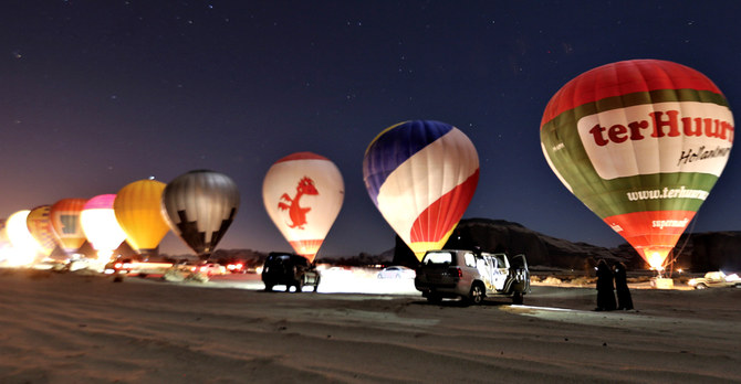 The Winter at Tantora festival reaches new heights after it entered the Guinness World Record for longest hot air balloon glow show at AlUla’s spectacular desert landscape. (Photo/Supplied)