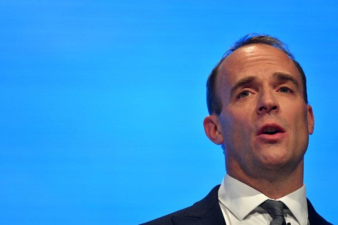“A full-blown war would be very damaging and actually the terrorists, in particular Daesh, would be the only winners,” British Foreign Secretary Dominic Raab said. (AFP)