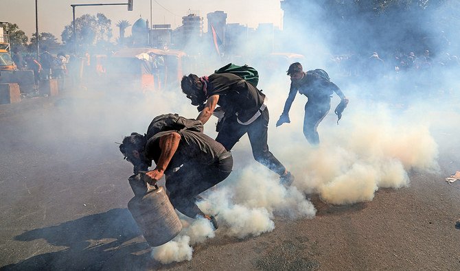 Two Iraqis were killed and dozens wounded in protest-related violence on Tuesday. The youth-led campaign has pressed on despite violence that has killed more than 480 people. (Reuters)
