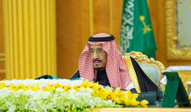 King Salman chairs the Cabinet Session in Riyadh on Tuesday. (SPA)