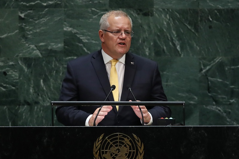 Morrison was initially slated to make an official visit to Japan this month, but has postponed the trip as he needs to deal with spreading wildfires in Australia. (AFP/file)