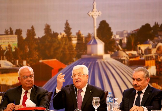 Palestinian President Mahmoud Abbas delivers a speech following the announcement by the US President Donald Trump of the Mideast peace plan. (Reuters)
