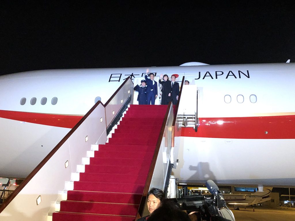 Prime Minister Abe wrapped up his tour in the Middle East, after talks in Saudi Arabia, UAE and Oman. (Twitter/PM's office of Japan)