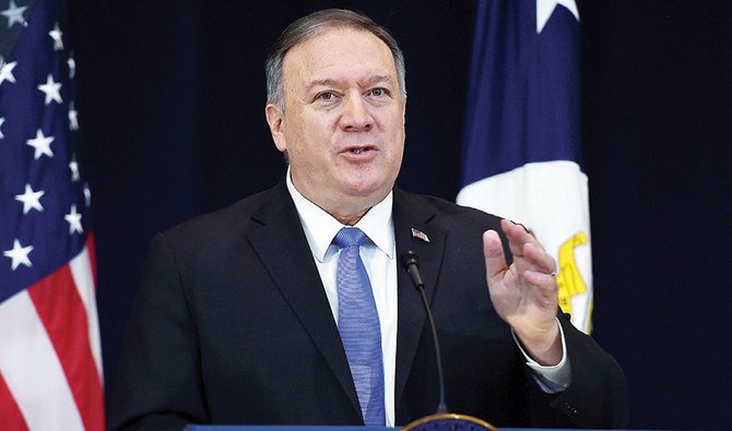 US Secretary of State Mike Pompeo delivers remarks on ‘Human Rights in Iran,’ at the State Department in Washington, DC. (AP)