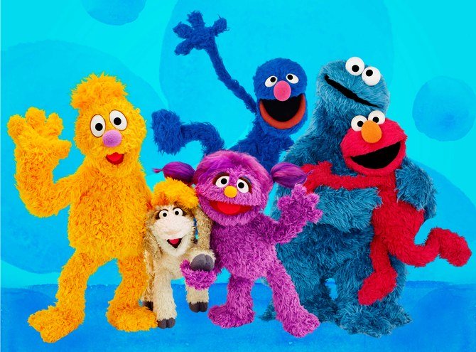 Comic characters are on display at the Sesame Workshop held for displaced children in Syria. (AP)