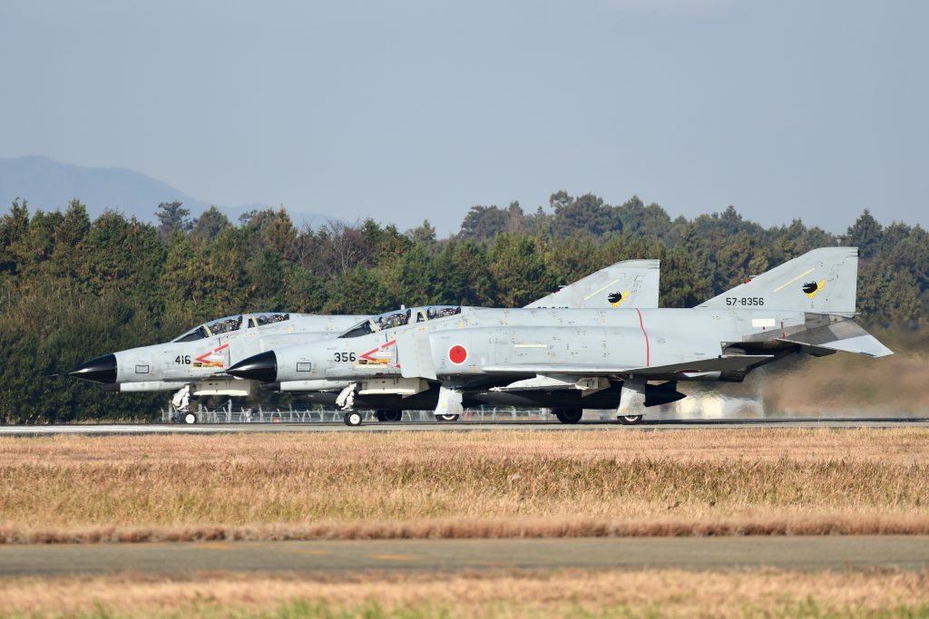 Japan Air Self Defense Force F-4EJ-kai PhantomII at Hyakuri AB air show. (Shutterstock)