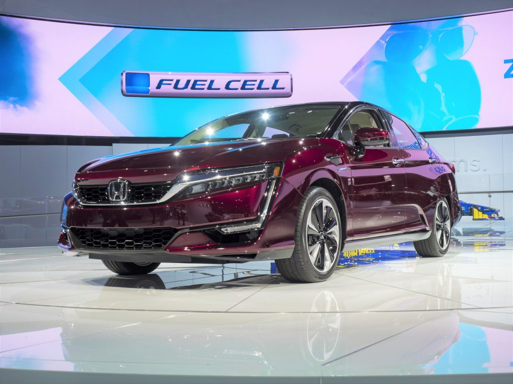 Honda Clarity fuel cell vehicle on display at the New York International Auto Show in Apr. 13, 2017. (Shutterstock)