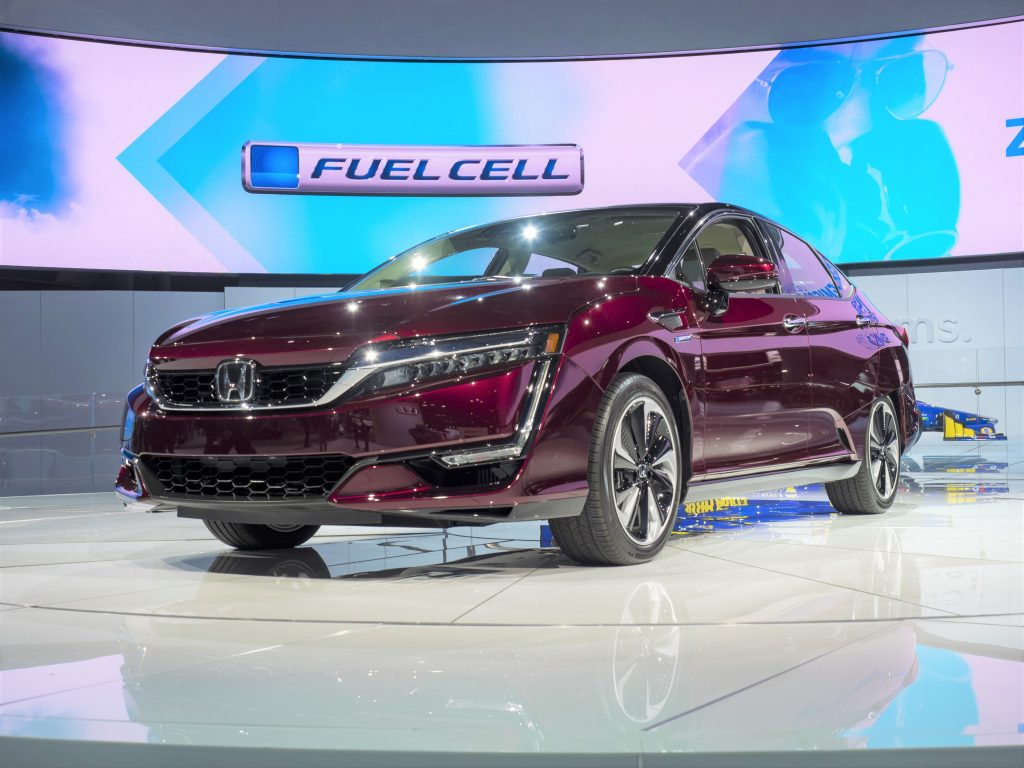 Honda Clarity fuel cell vehicle on display at the New York International Auto Show in Apr. 13, 2017. (Shutterstock)