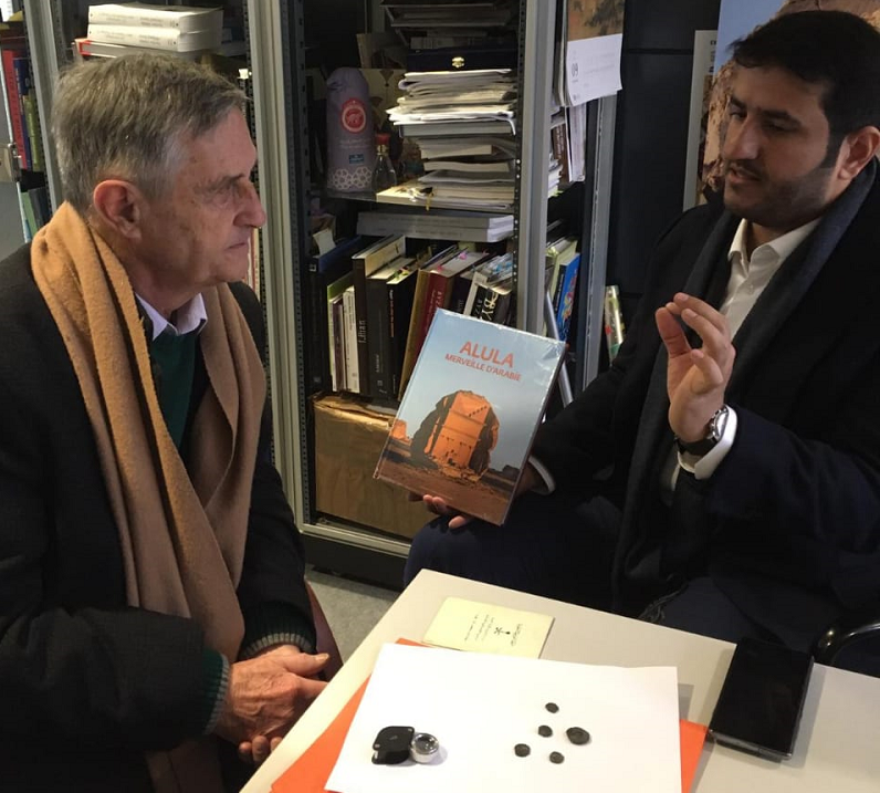 Jean-Claude Lefevre met Dr. Abdulrahman Alsuhaibaini, the RCU’s Acting Museum and Exhibitions Director. (Supplied)