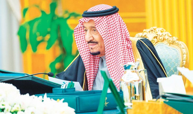 King Salman chairs the weekly Cabinet session in Riyadh on Tuesday. (SPA)