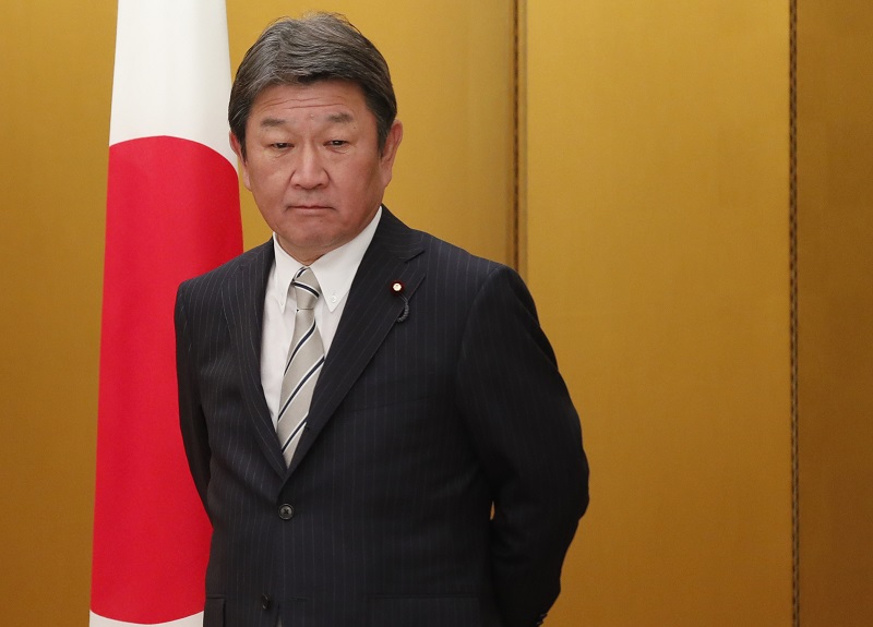 Japanese Foreign Minister Toshimitsu Motegi said he is determined to share Japan's diplomatic and security policies with other countries. (AFP/file)