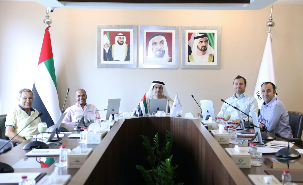 The Sports Medicine Committee of the National Olympic Committee meeting at the NOC’s premises in Dubai. (Supplied)