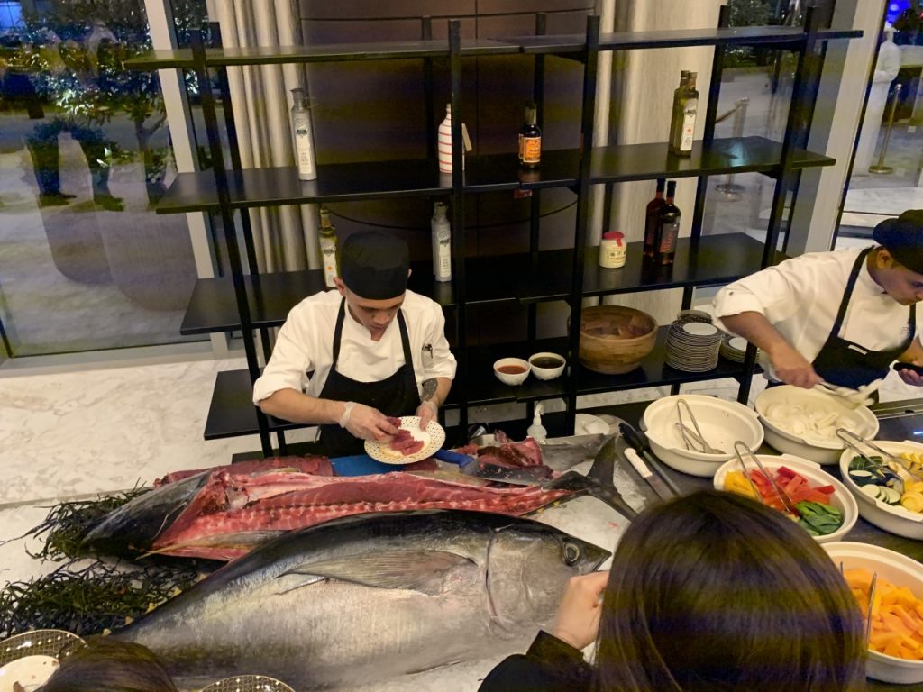 Fresh Tuna prepared in front of guests