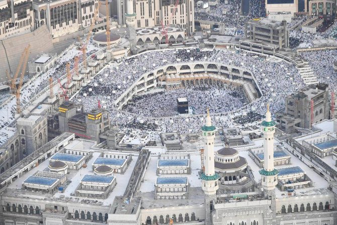 An aerial view of the packed Grand Mosque in Makkah. (SPA file photo)