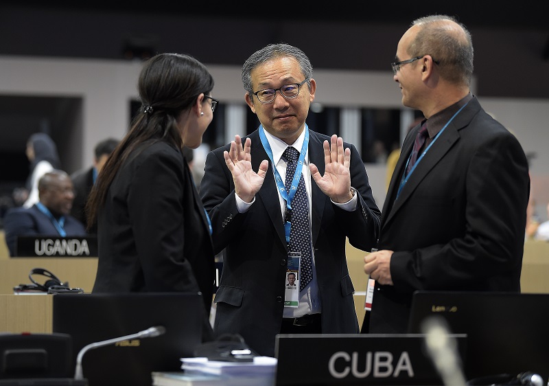 Takio Yamada (center), ambassador to UNESCO, has been appointed ambassador to Vietnam. (AFP/file)