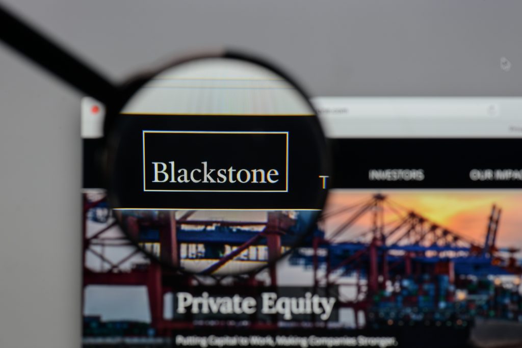 Blackstone Group logo on the website homepage. (Shutterstock)