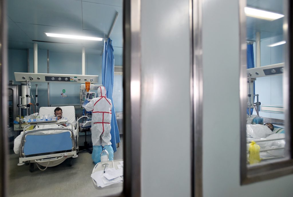 Patients lying in their beds in a hospital in Wuhan, central China's Hubei province, Feb. 12, 2017. (AFP)