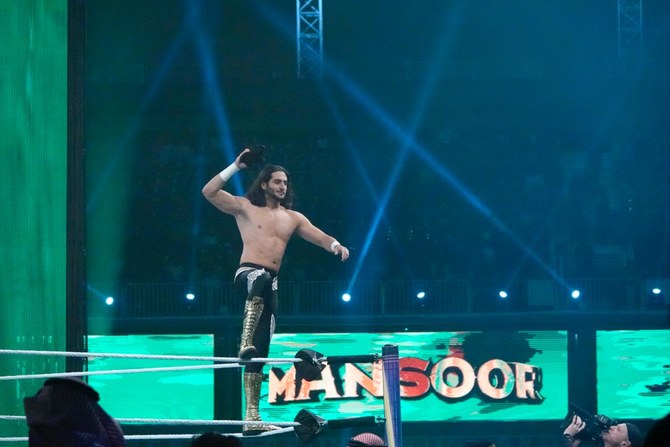 Midway through the night, local hero Mansoor won his match against Dolph Ziggler, ensuring the crowd would go home happy. (AN Photo/Huda Bashatah)