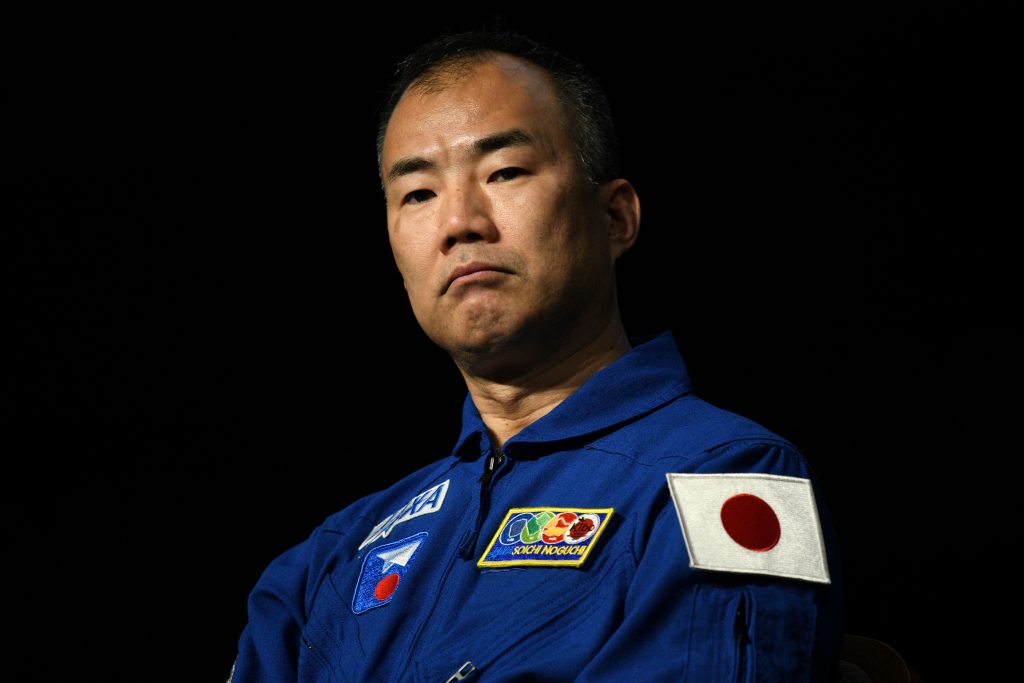 Japanese astronaut Soichi Noguchi attends a conference in Tokyo on September 19, 2018. (AFP)