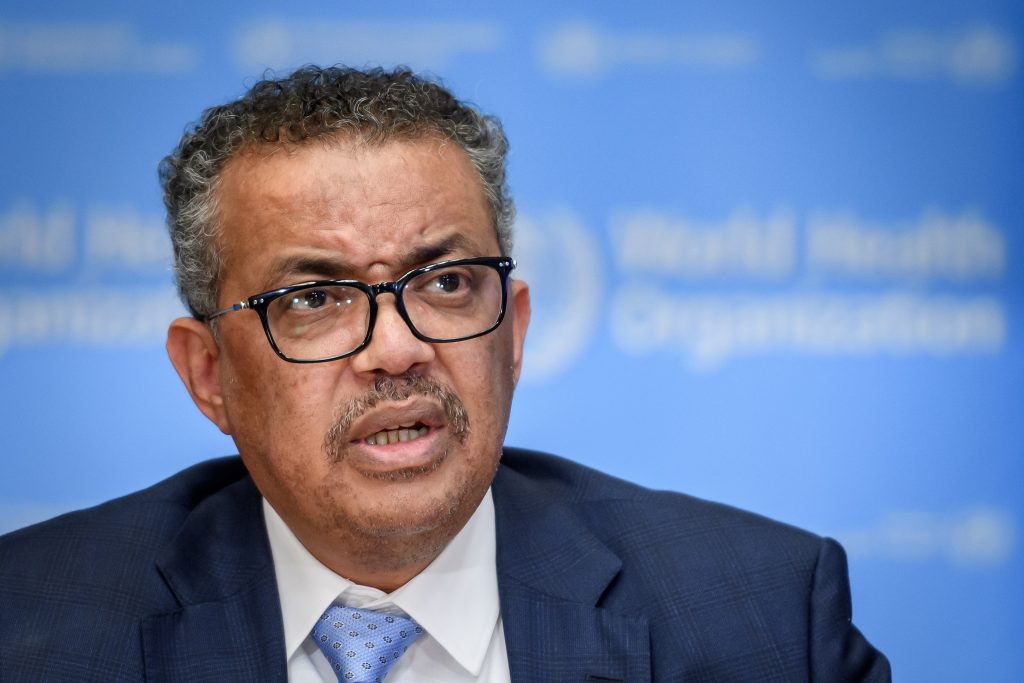 Tedros told a press conference in Geneva that a WHO expert team arrived in Iran the same day to cooperate with the Iranian government in responding to the rapid increase of COVID-19 cases. (AFP)