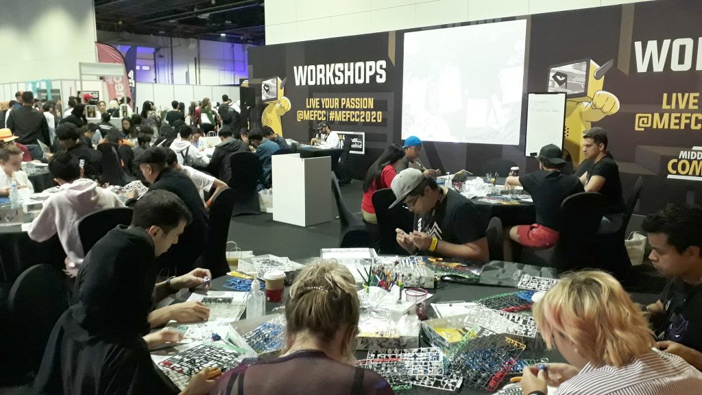 Fans at the Middle East Film and Comic Con 2020 had the opportunity to build their own Gundam models. (AN photo)