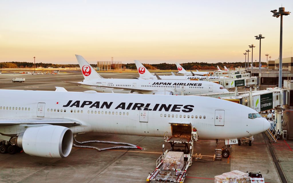 Planes from Japan Airlines at the Tokyo Narita Airport. (AFP)