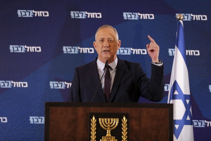 The high turnout by Arab voters forced both Benjamin Netanyahu and Benny Gantz, above, to change their strategies and campaign promises. (AFP)