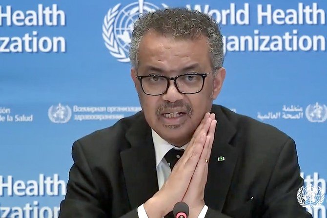 Tedros Adhanom Ghebreyesus thanked Saudi Arabia for the supplies, adding that it was important for solidarity. (FILE/AFP)