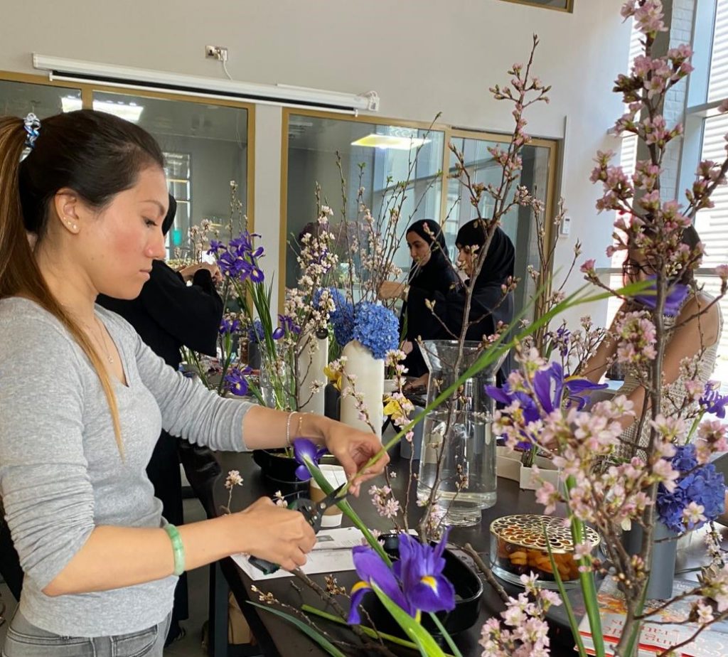 With the cherry blossom season fast approaching in Japan, the Ikebana school imported fresh cherry blossoms for the workshops. (Supplied)