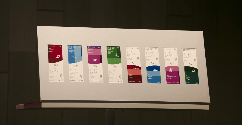 The Tokyo Olympics tickets are color-coded according to the venue and the city hosting the ticketed event. (AP)