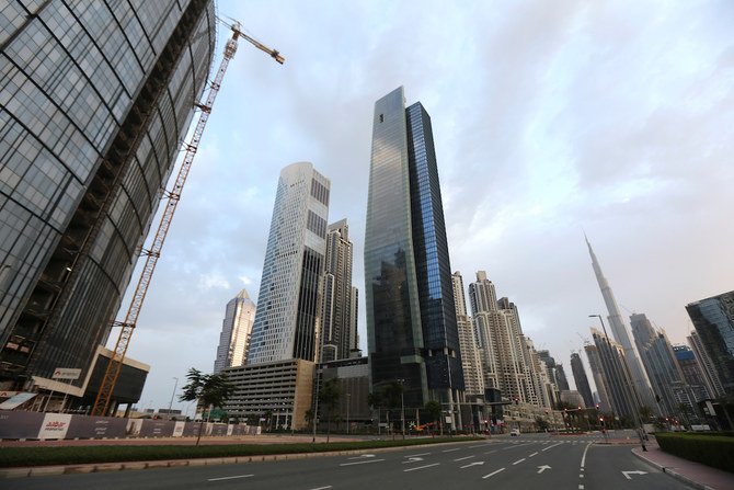 A general view of Business Bay area, after a curfew was imposed to prevent the spread of the coronavirus disease (COVID-19), in Dubai, United Arab Emirates, March 28, 2020. (Reuters)