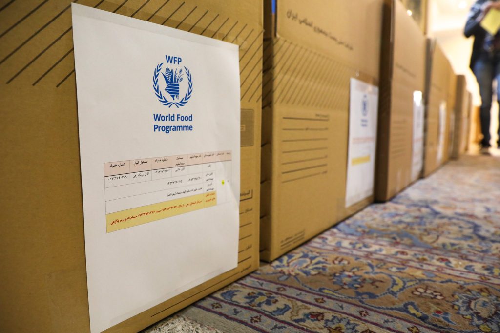 The WFP will use the grant for its coronavirus response to support Iranian health workers and help the refugee community in Iran. (Twitter/@WFPIran)