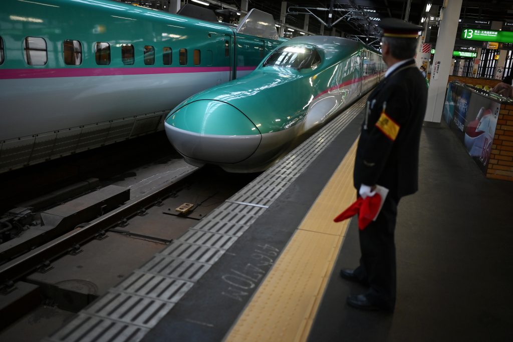 A total of 141 Shinkansen trains will be newly canceled, in addition to the 318 trains to be suspended from early April to May 6. (AFP)