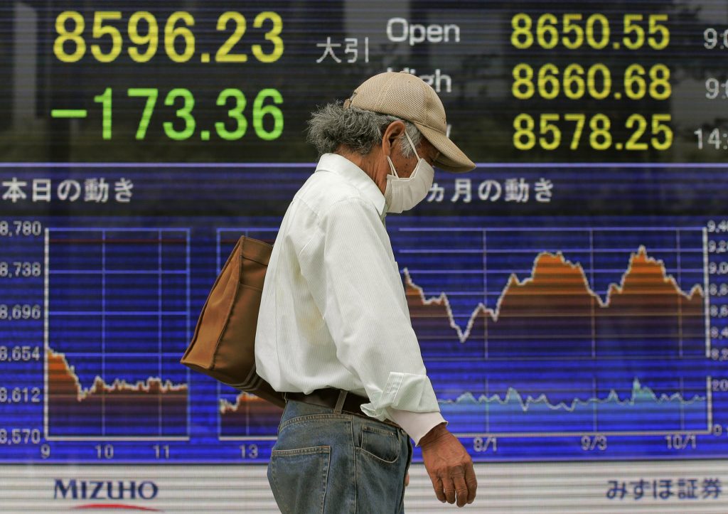Tokyo's benchmark Nikkei index rose more than 2.7 percent on Monday. (File photo/AP)