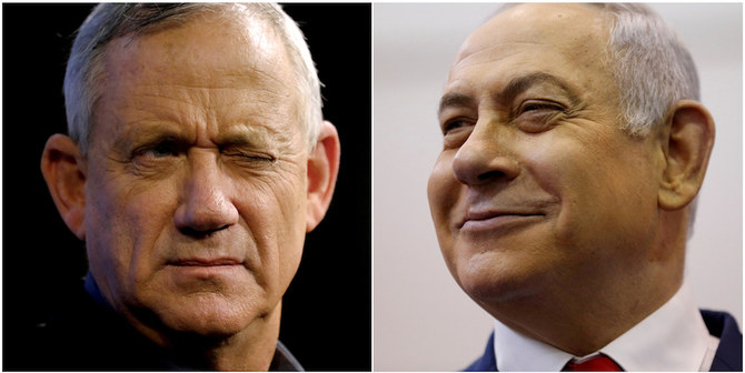 Benjamin Netanyahu and election rival Benny Gantz signed an agreement on Monday to form an emergency coalition government. (Reuters)
