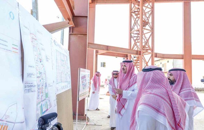 Madinah Gov. Prince Faisal bin Salman visits a number of newly built housing facilities for migrant workers in the region. (Supplied photo)