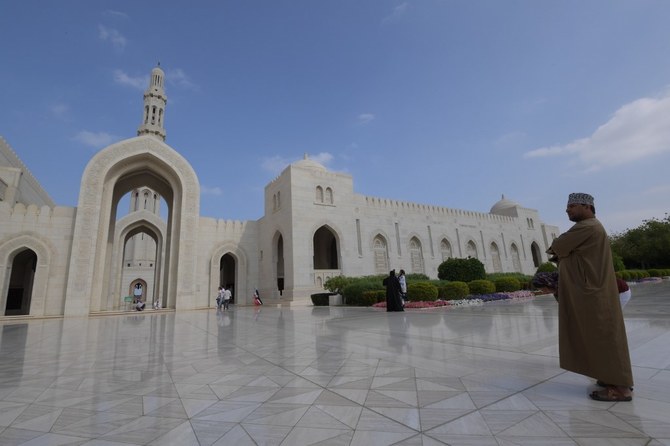 Above, worshippers at Sultan Qaboos Grand Mosque in the Omani capital Muscat in this November 27, 2018 file photo. (AFP)