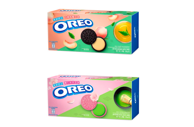 Oreo to release two new flavors inspired by popular Japanese ingredients,Peach Oolong and Sakura Matcha concoction. (Nabisko)