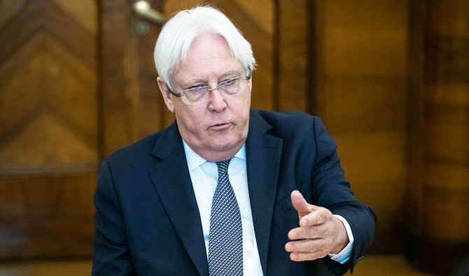 United Nations Special Envoy to Yemen Martin Griffiths speaks during his meeting with Russian Foreign Minister Sergey Lavrov in Moscow, Russia, Monday, July 1, 2019. (AP)