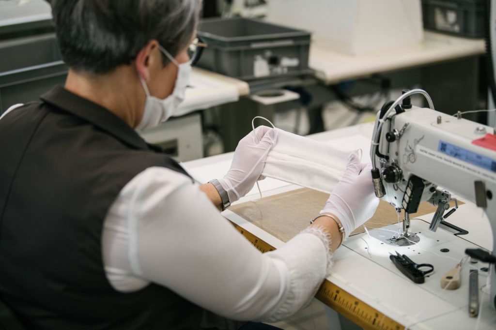 Louis Vuitton has repurposed several of the Maison’s ateliers across France to produce non-surgical face masks. (Louis Vuitton)