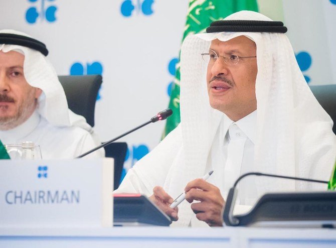 Saudi Arabia's energy minister Prince Abdulaziz bin Salman chaired the OPEC+ meeting on Sunday. (Saudi Energy Ministry)