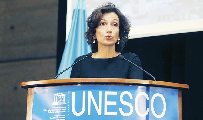 Audrey Azoulay has been UNESCO’s director-general since November 2017. Before that, she was the French minister of culture. (AP)