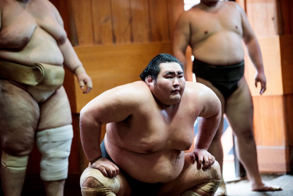 The antibody testing on sumo association members is expected to take about a month. (AFP)