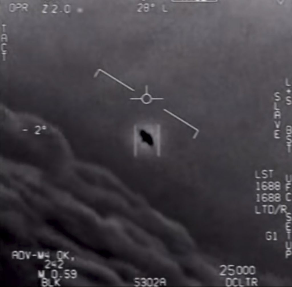 The videos released by the US Defense Department, taken in 2004 and 2015, show an elliptical flying object. (AFP)