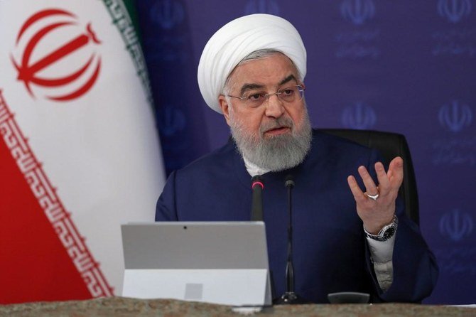 Iranian President Hassan Rouhani warned of retaliatory measures against the US if Washington caused problems for tankers carrying Iranian fuel to Venezuela. (Iranian Presidency via AFP)